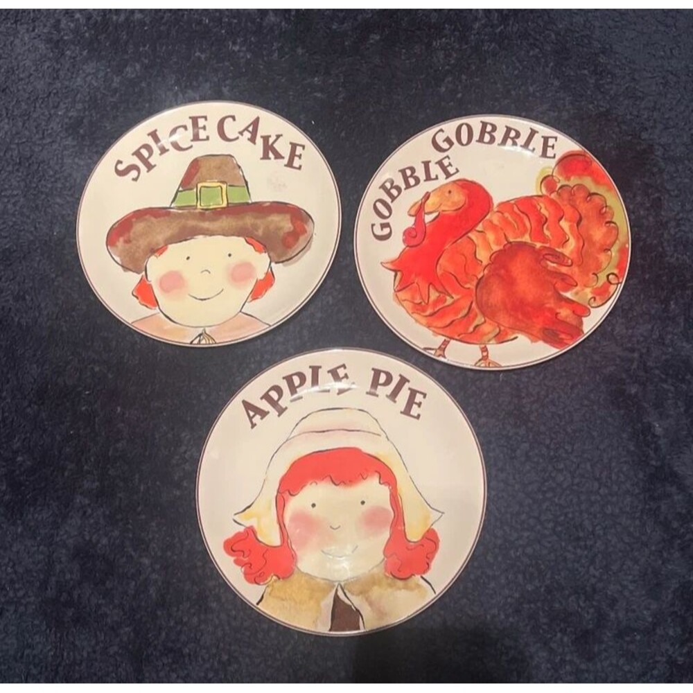 3 Thanksgiving Rosanna plates